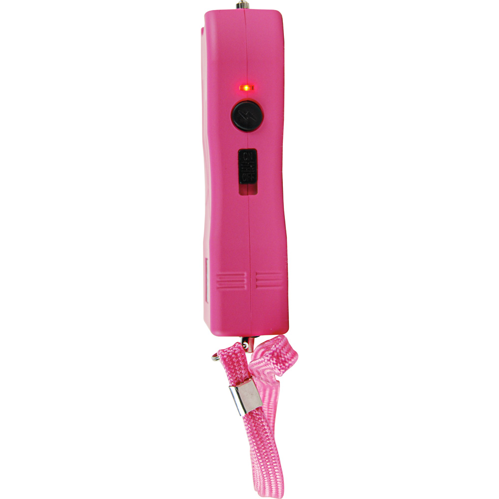 Rechargeable Runt 80,000,000 volt stun gun with flashlight and wrist strap disable pin Pink view 5